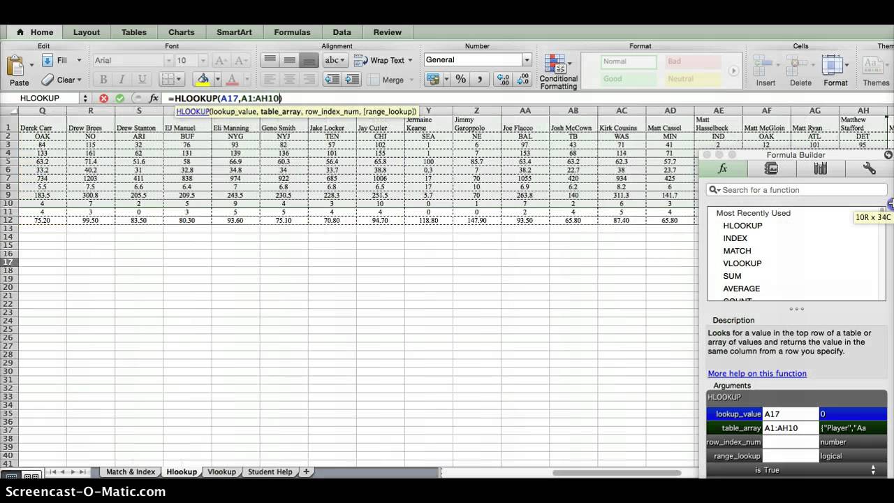 lookup excel for mac